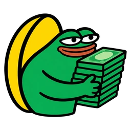 moin frog hugging a stack of cash