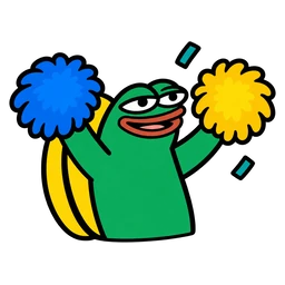 moin frog cheering with pom-poms