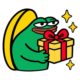 moin frog holding a gift box