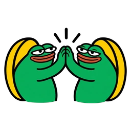 two moin frogs high-fiving