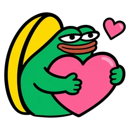 moin frog hugging a big heart