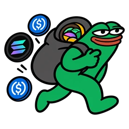 moin frog running off with a bag of coins