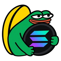 moin frog hugging a SOL coin