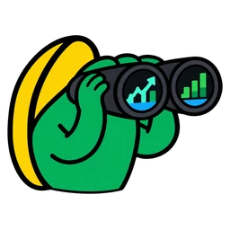 moin frog watching charts through binoculars