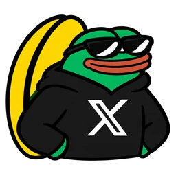 moin frog in sunglasses and an X hoodie