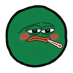 Sick moin with a thermometer